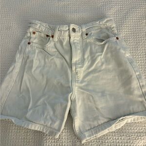Zara Mom Fit White Jean Shorts
